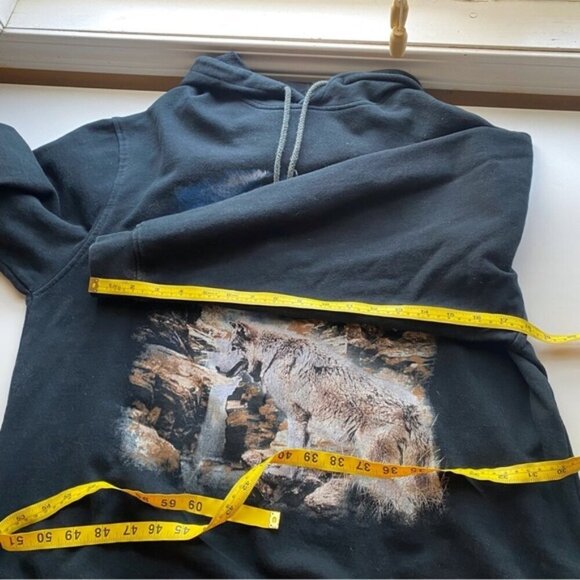 Vintage Black and Blue Wolf Graphic Hoodie - Picture 12 of 15